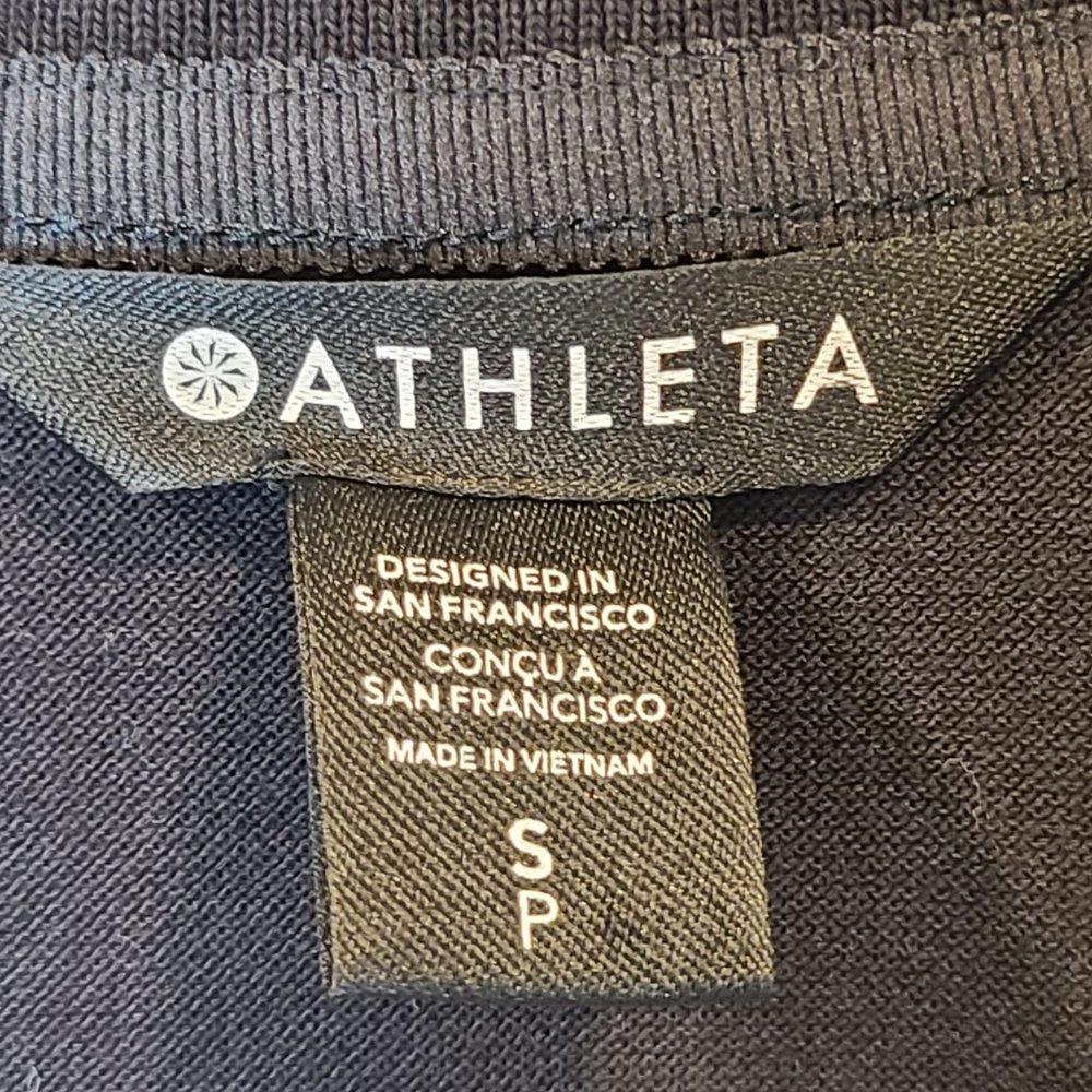 Athleta Shirt On The Go Polo Black Short Sleeve Womens Small - Picture 3 of 8